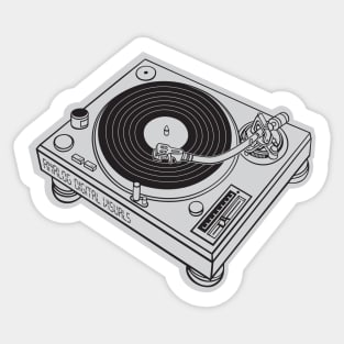 Turntable (Black Lines + Light Gray Drop Shadow) Analog / Music Sticker